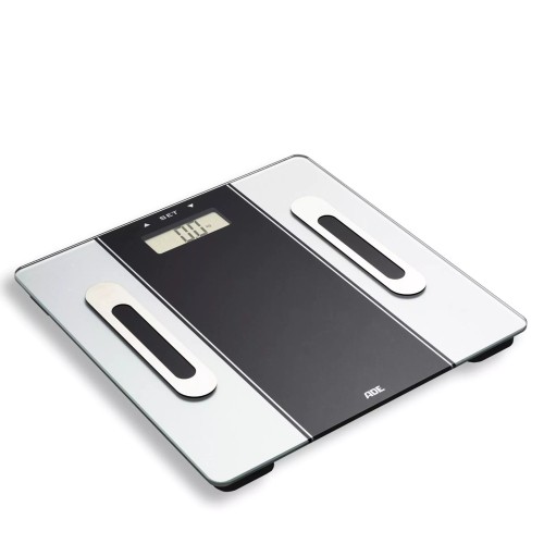 waga łazienkowa z analizą masy ciała, do 180 kg, 30 x 30 cm, czarna