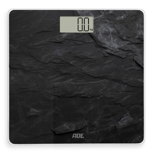 waga łazienkowa, do 180 kg, 30 x 30 cm, łupkowy wzór, czarna