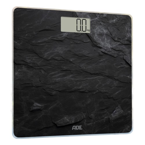 waga łazienkowa, do 180 kg, 30 x 30 cm, łupkowy wzór, czarna