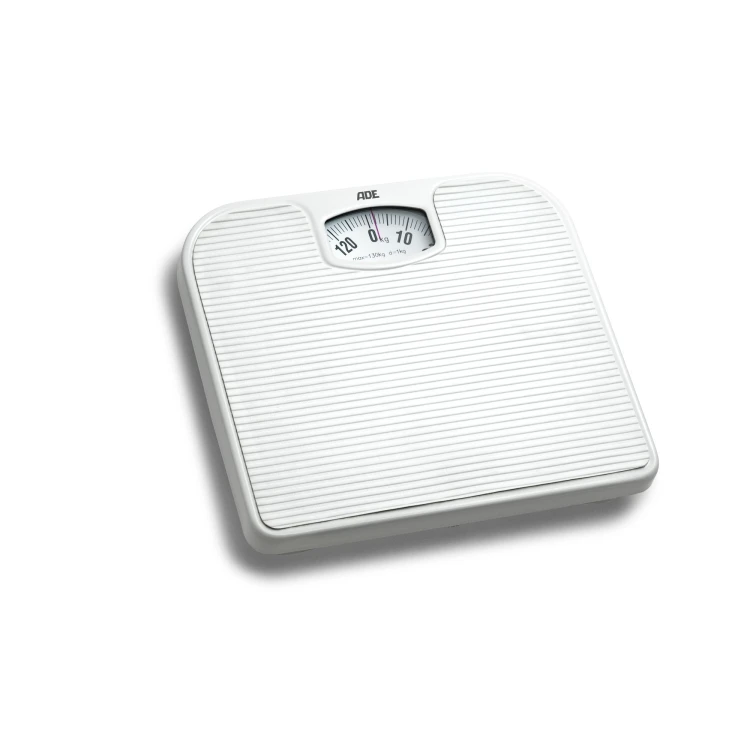 mechaniczna waga łazienkowa z powierzchnią antypoślizgową, do 120 kg, 27 x 24 cm, biała