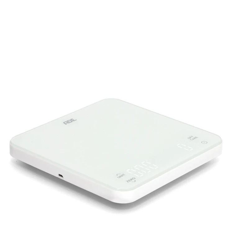 waga kuchenna ładowana przez USB, do 5 kg, 16 x 16 cm, biała